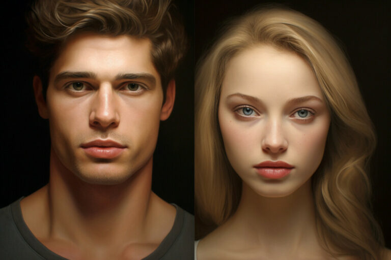 Realistic picture of the perfect man and woman