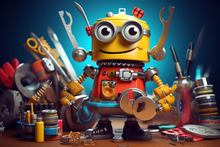Pogla_colorful_image_of_a_robot_holding_tools_f2d6f734