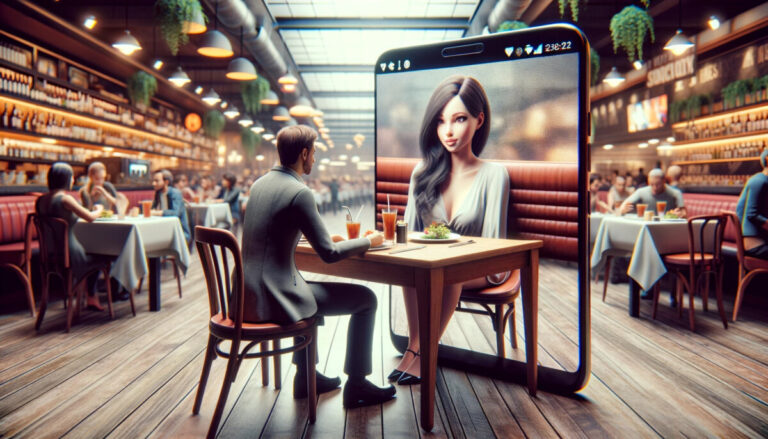 man on date with an ai lady