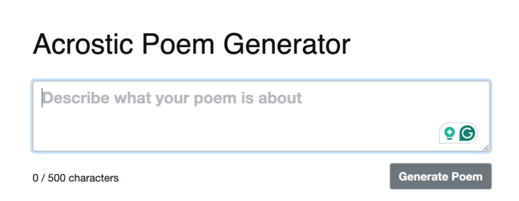 acrostic poem generator for names
