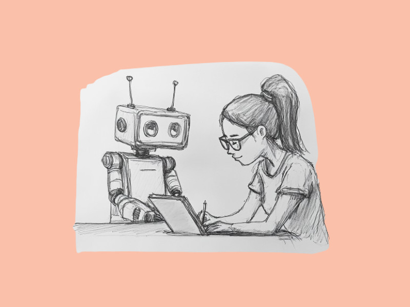 A robot helping a little girl study (Top AI Tools for Students: Improve Your Learning)