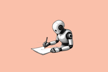 A robot writing AI-Generated Text