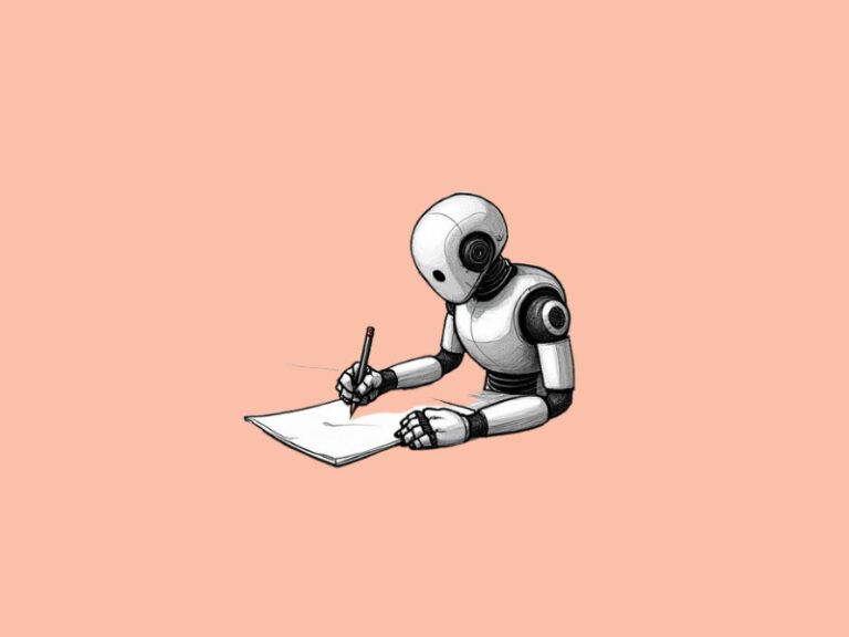 A robot writing AI-Generated Text