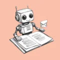 A robot reading through a PDF file to symbolize a ChatPDF review