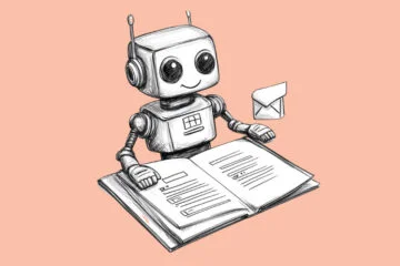 A robot reading through a PDF file to symbolize a ChatPDF review