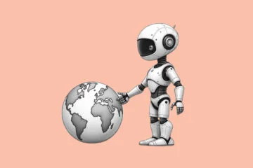 A robot touching the earth (ChatGPT’s AI Search Engine Now Available to Everyone)