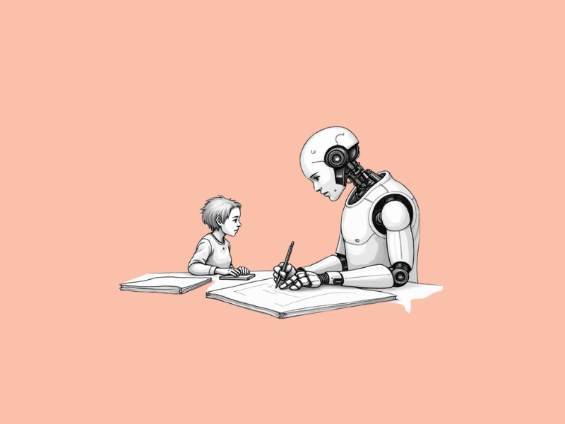 A robot assisting a human writer to depict how AI Can Be Utilized By Writers