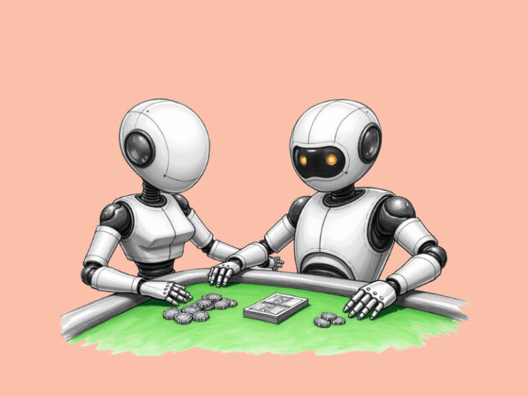 Two robots gambling (AI in Gambling)