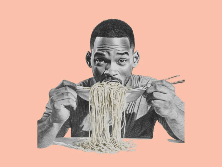 An image of Will Smith eating spaghetti (AI Benchmarks Got as Weird as They Could Get)