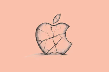 A cracked Apple logo (The Public May Never Trust The Apple AI Feature Again)