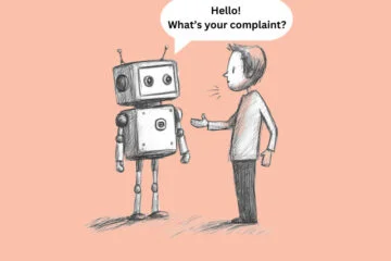 A robot attending to a customer (AI in Customer Service)