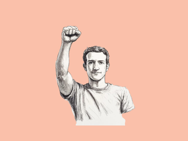 An image of Mark Zuckerberg with a fist in the air (Meta’s AI Ambitions Stand Firm Despite DeepSeek’s Breakthrough)