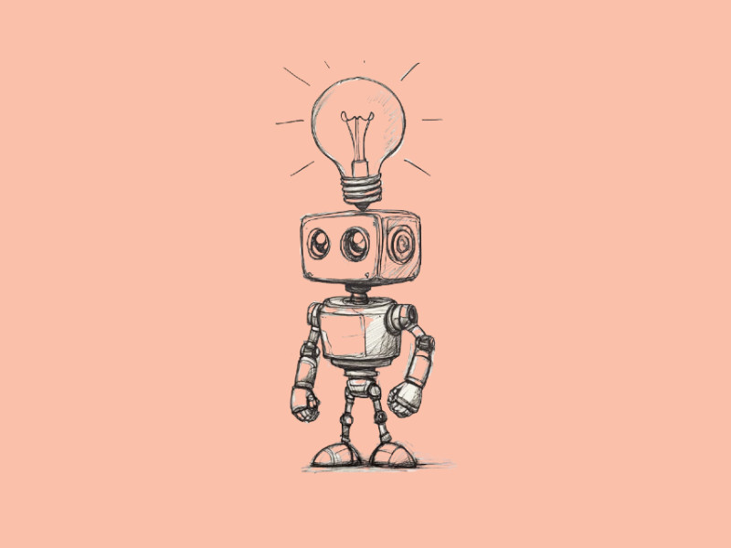 A robot with a huge bulb above its head (Claude 3.7, The AI Model That Thinks Before It Speaks)