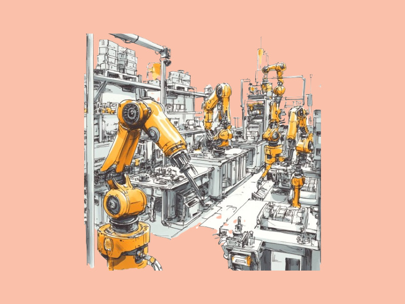 AUtomation with robots in a factory (UiPath Acquires Peak to Enhance Automation in Business)