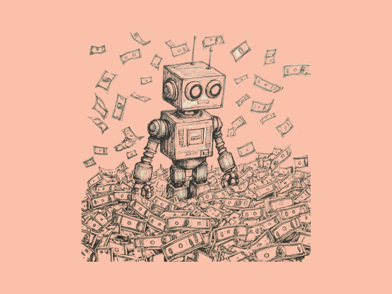 A robot drowning in a sea of money (Meta)