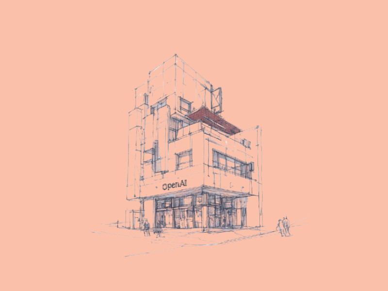 A n AI-generated image of the OpenAI building