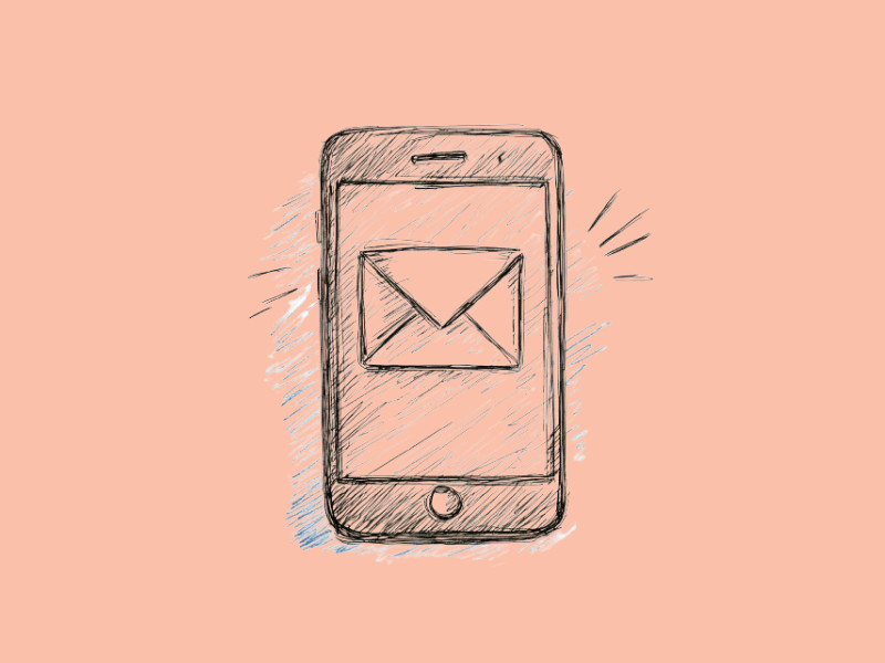 A mail icon on a phone screen (Google mail)