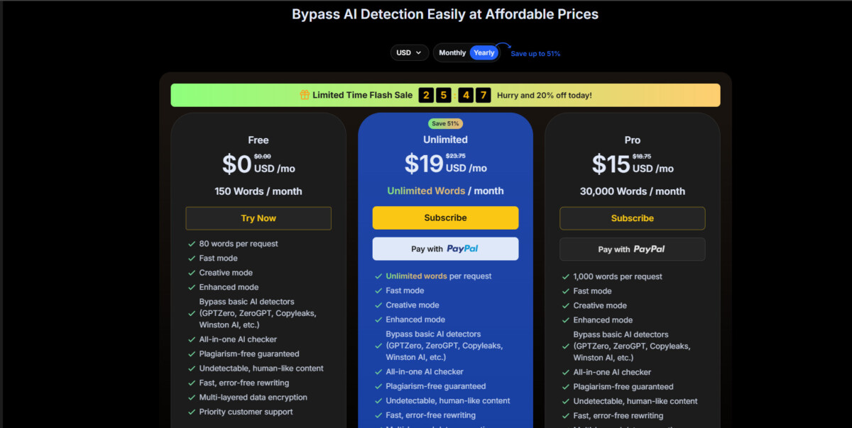 BypassGPT pricing