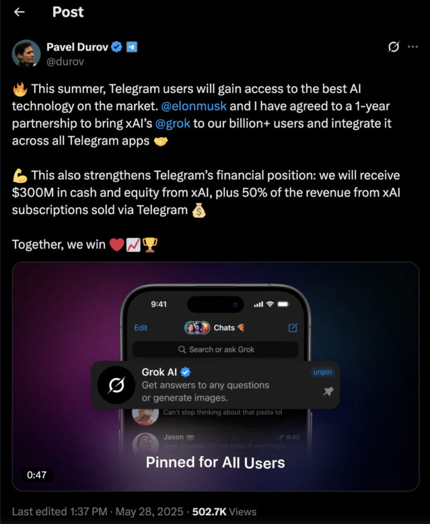 Telegram x Grok AI