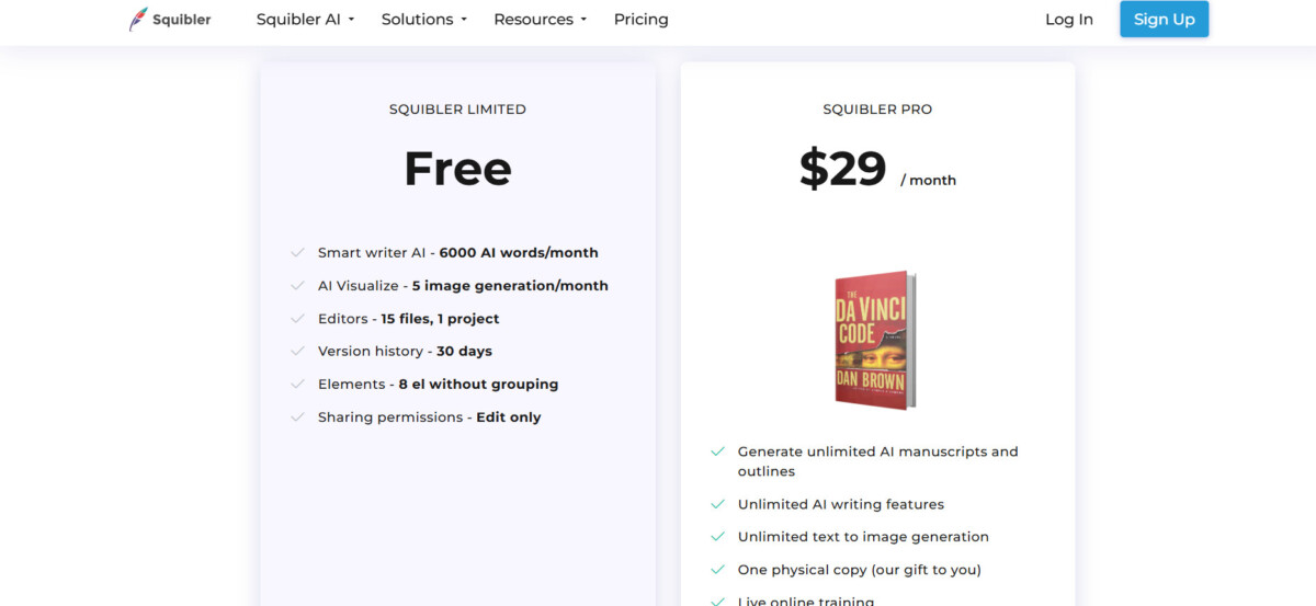 Squibler pricing
