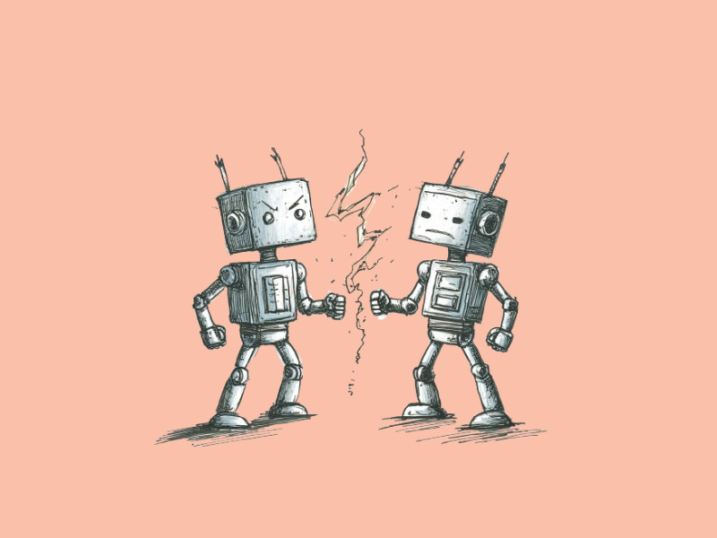 Two robots at logger heads (Anthropic)