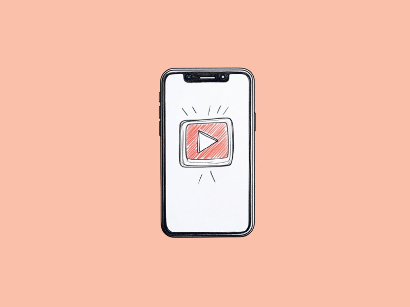A phone displaying the YouTube logo