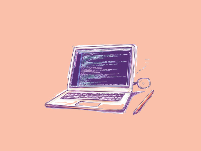 Lines of code on a laptop screen (AI website builders)