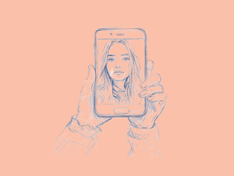 A picture of a woman on a phone screen (Meta)