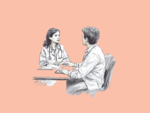 A counseling session between a doctor and patient (Stanford Study)