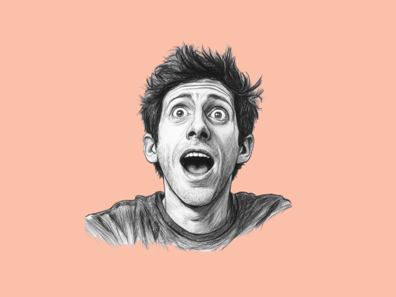 Sam Altman, founder of OpenAI, exclaiming in delight