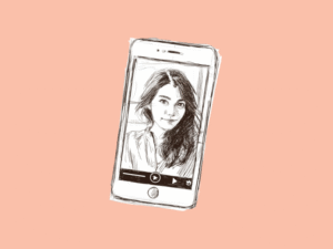 A video of a woman on an iPhone