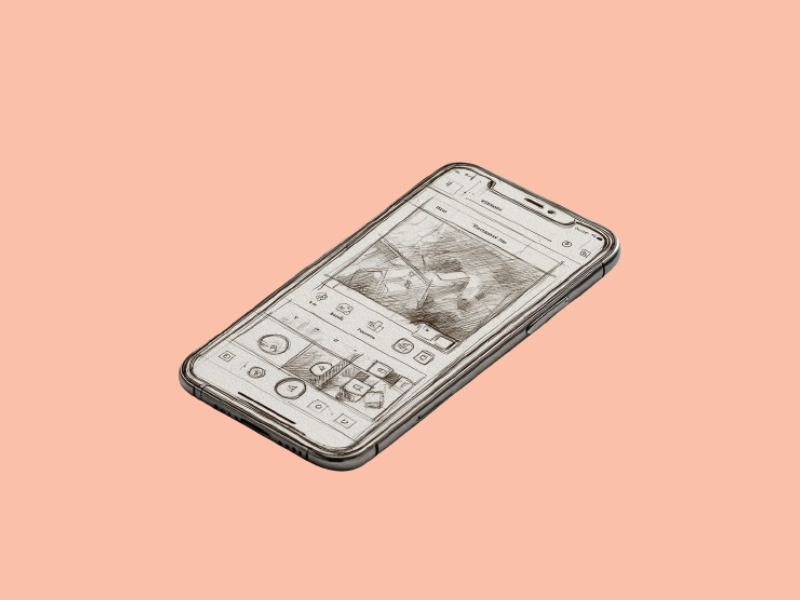 A phone displaying an image undergoing editing