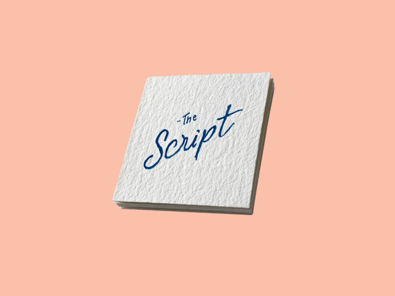 A paper with the text "The Script"