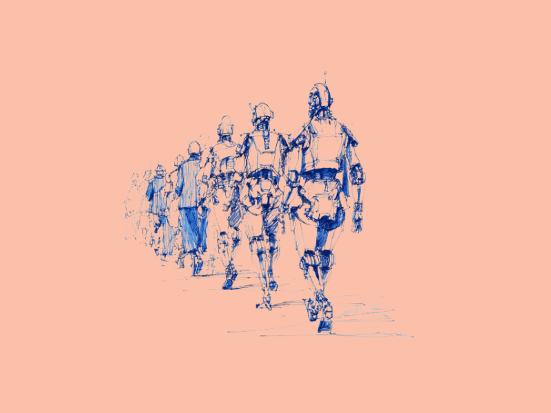 Robots walking the runway