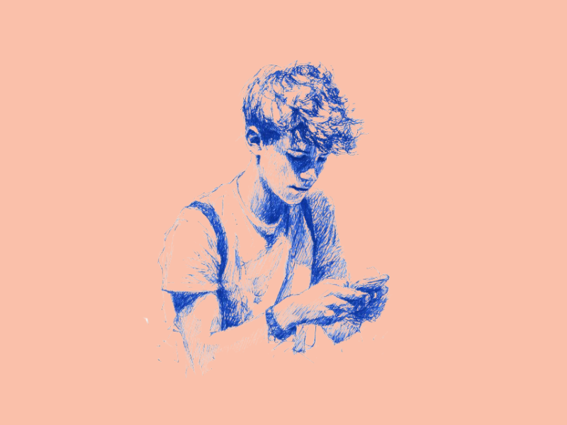 A teen using ChatGPT on his phone
