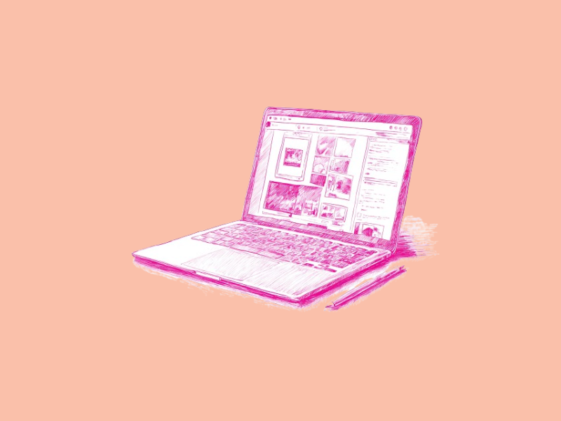 Images displayed on a laptop screen