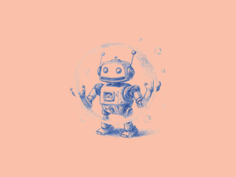 A robot in a bubble