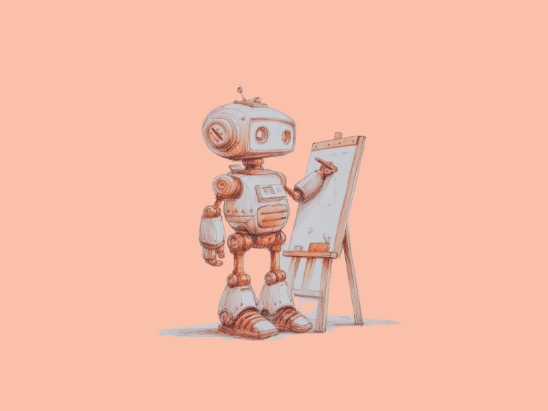 A robot writing on a board