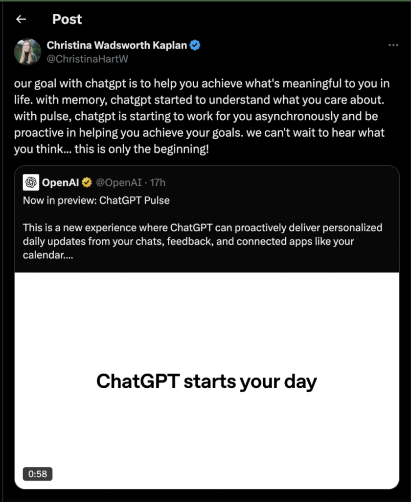 ChatGPT Pulse on X
