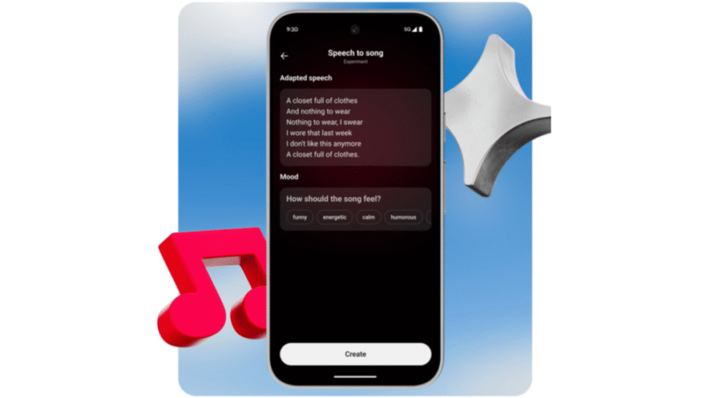 YouTube speech-to-song feature