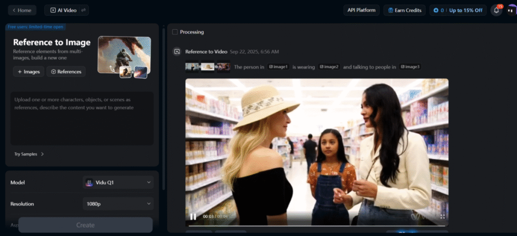 Reference to video in Vidu AI