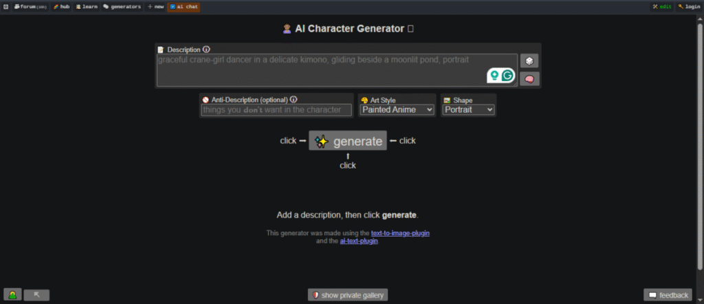 top AI anime generatosr