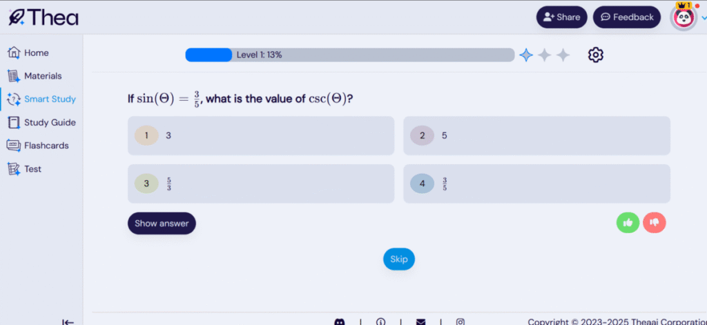 Answering practice questions 