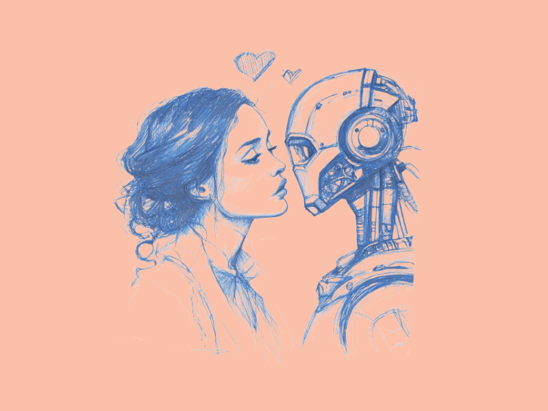 A woman and a robot in love