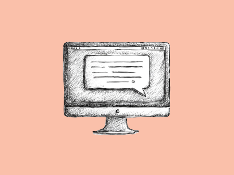 An open chat box on a computer screen