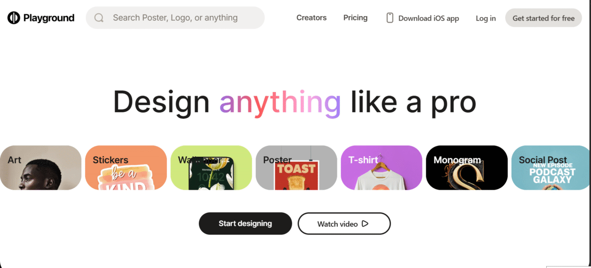 Playground AI homepage