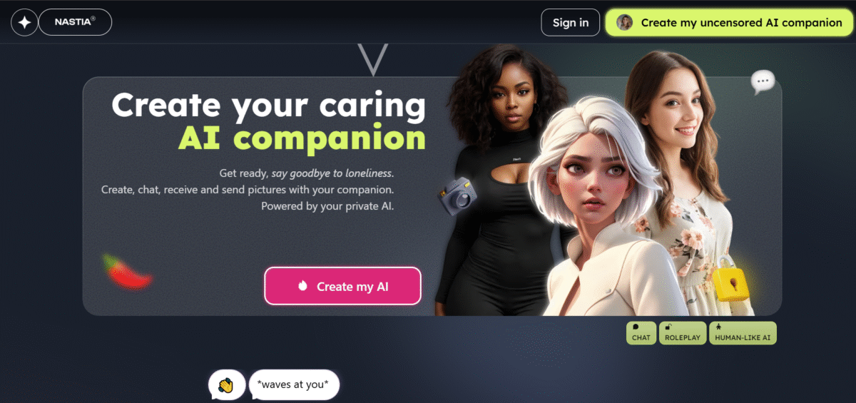 Nastia AI homepage