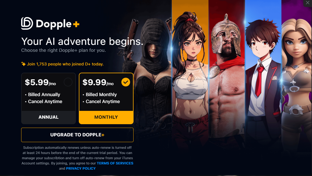 Dopple AI pricing