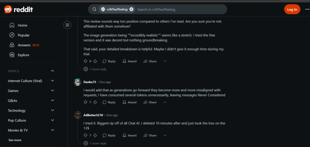 Reddit reviews 