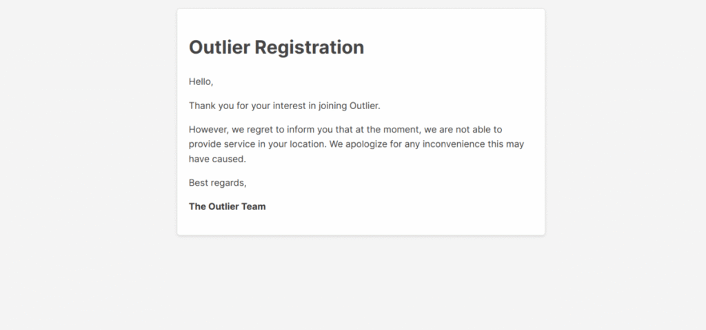 Outlier AI's location restriction